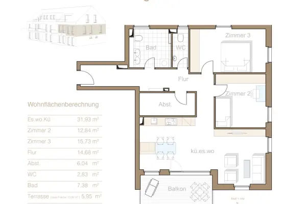 Grundriss Variante 1